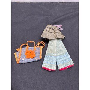Bratz Tokyo A Go Fianna Replacement  Outfit With Denim Flare Pants & Orange Pom-